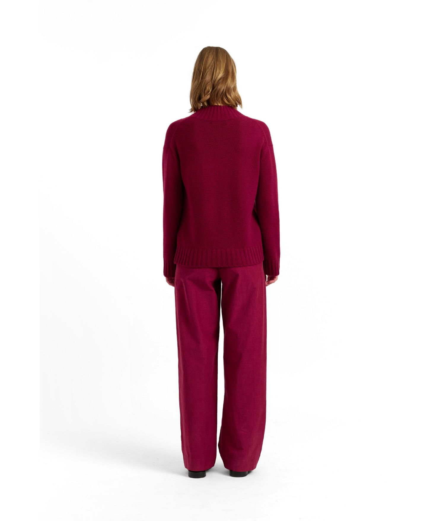 Женский свитер Chinti & Parker Pure Cashmere Funnel Neck, цвет: Вишнёвый — фото 2