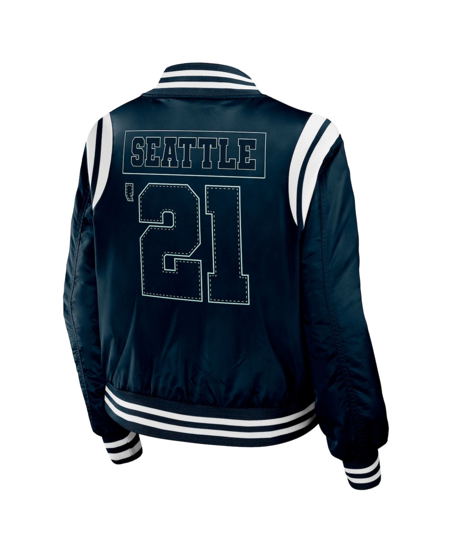 Women's Deep Sea Blue Seattle Kraken Baller Full-Zip Bomber Jacket