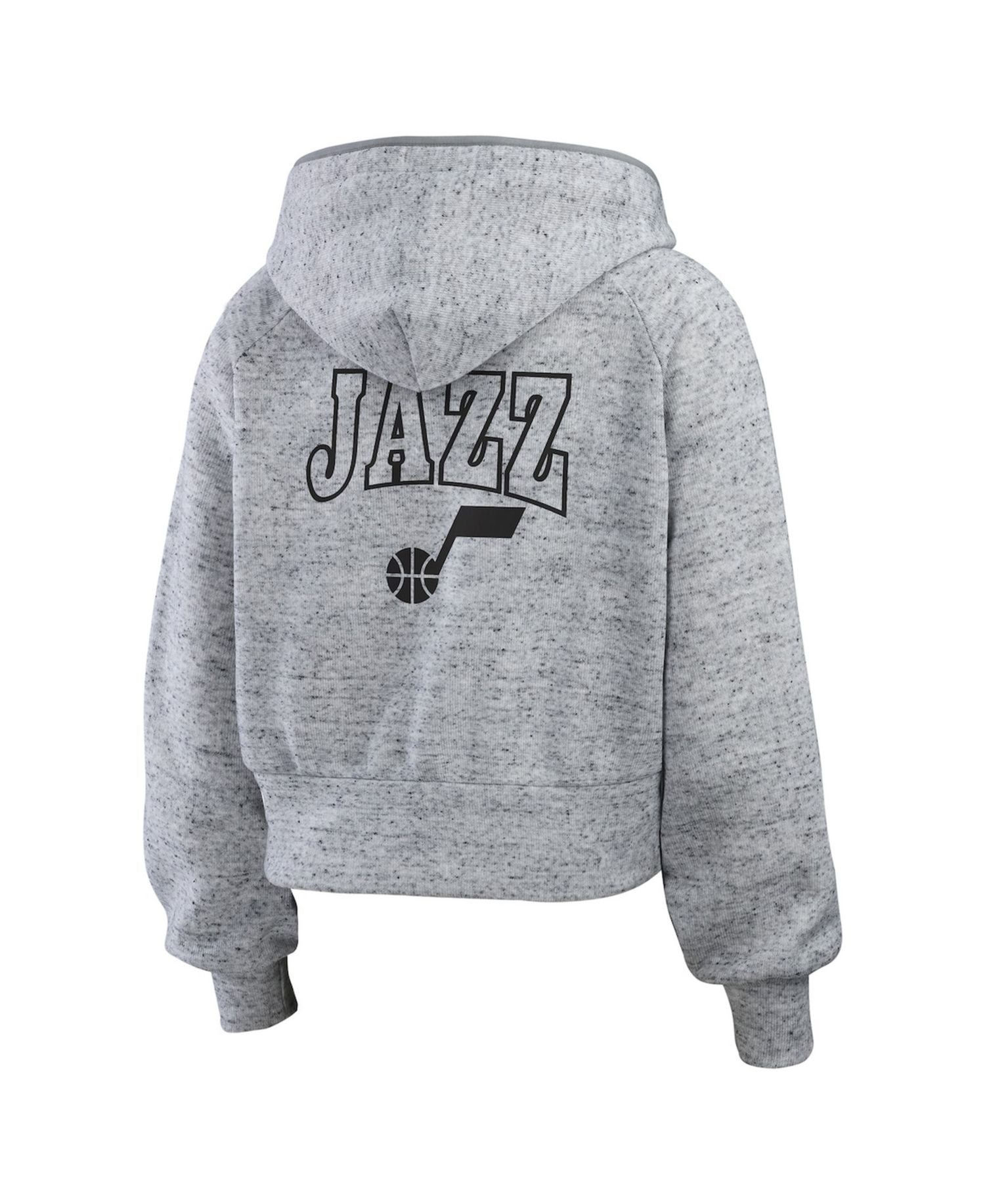 Women's Heather Gray Utah Jazz Speckled Radiator Full-Zip Hoodie