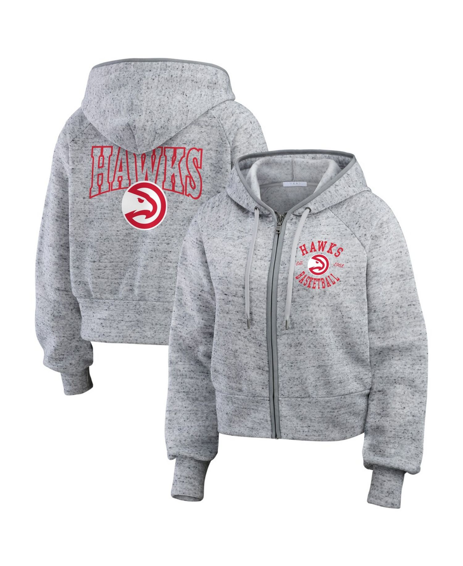 Women's Heather Gray Atlanta Hawks Speckled Radiator Full-Zip Hoodie