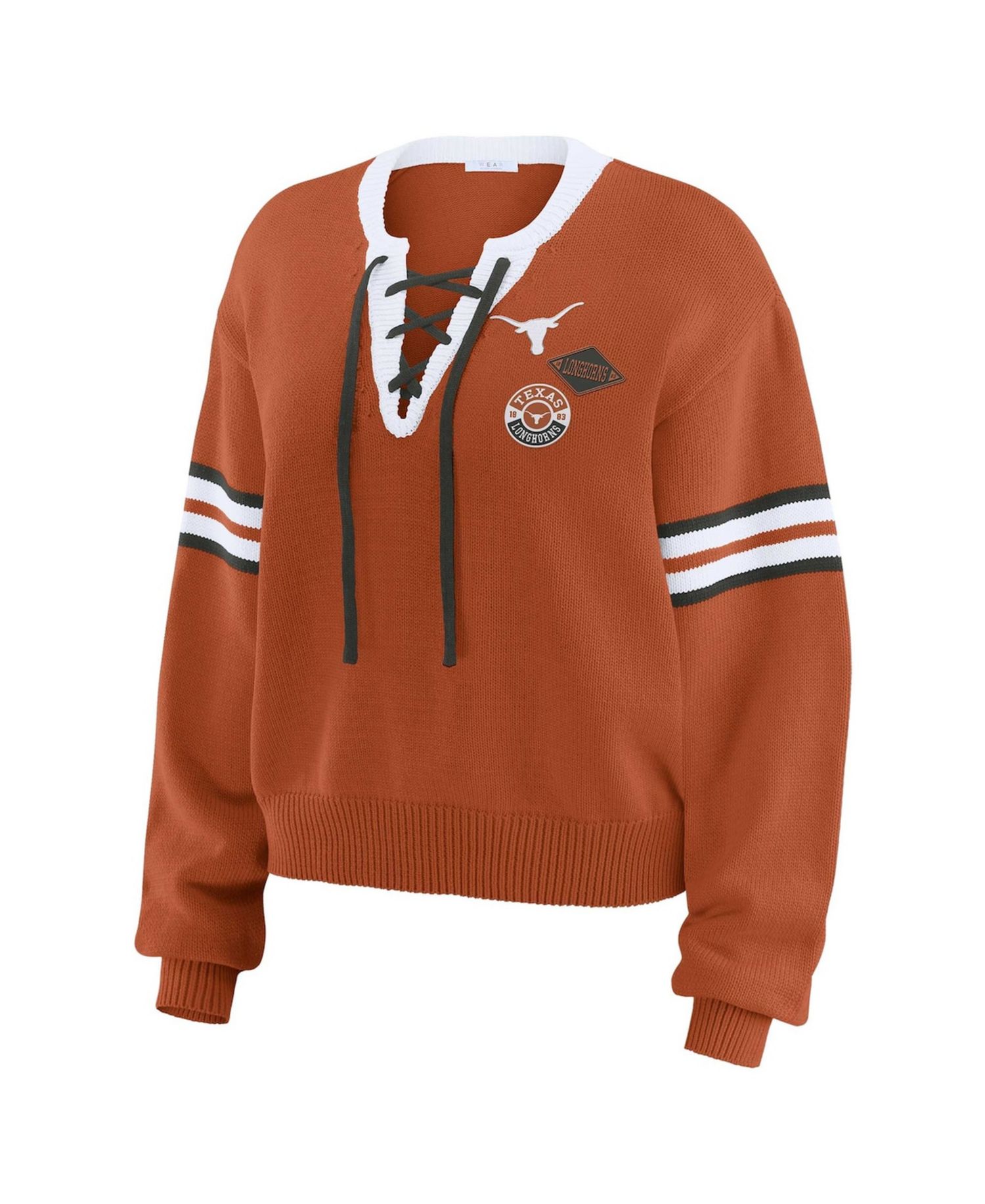 Women's Texas Orange Texas Longhorns Lace-Up Pullover Sweater