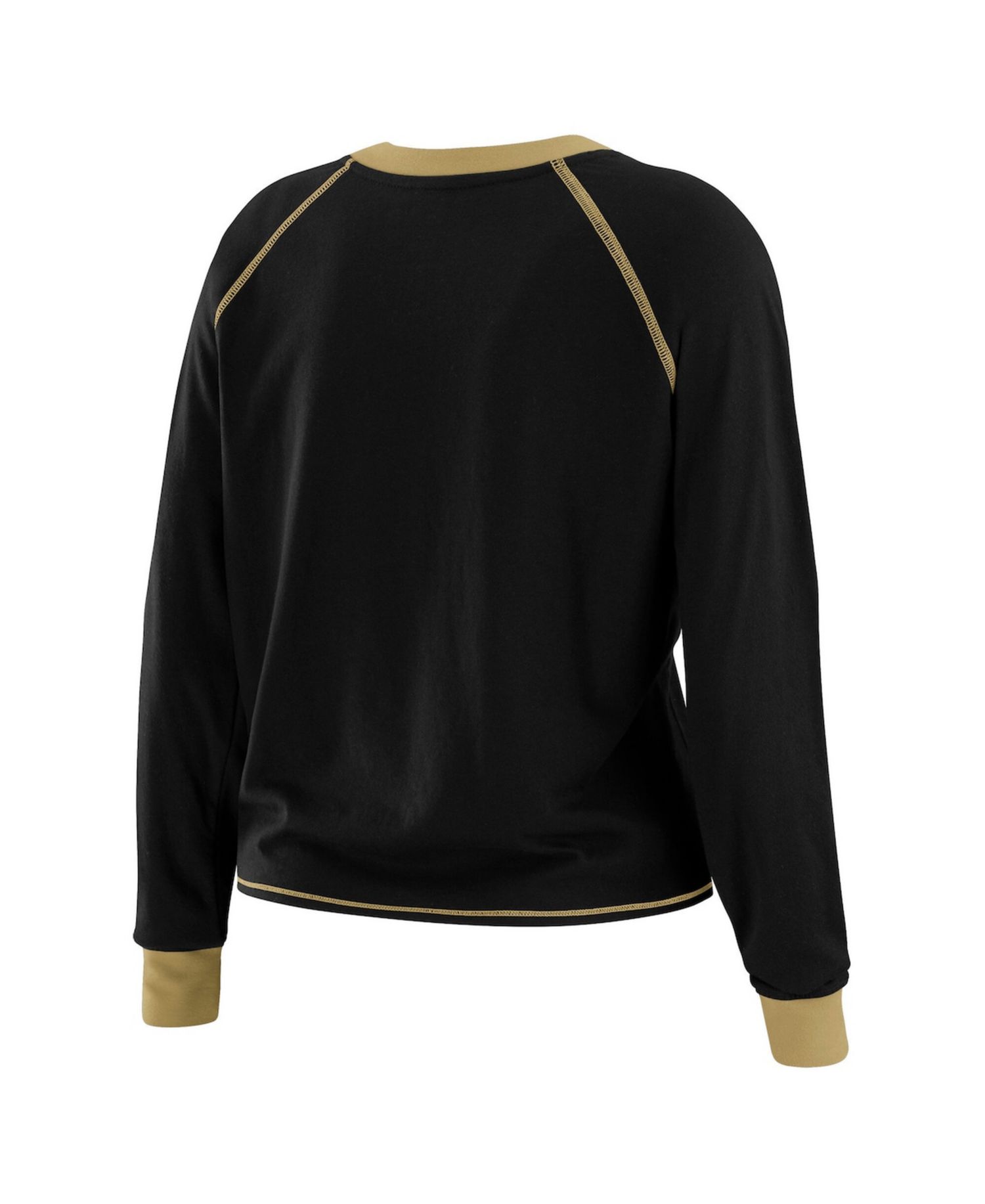 Women's Black/Gold New Orleans Saints Tie-Front Long Sleeve Top