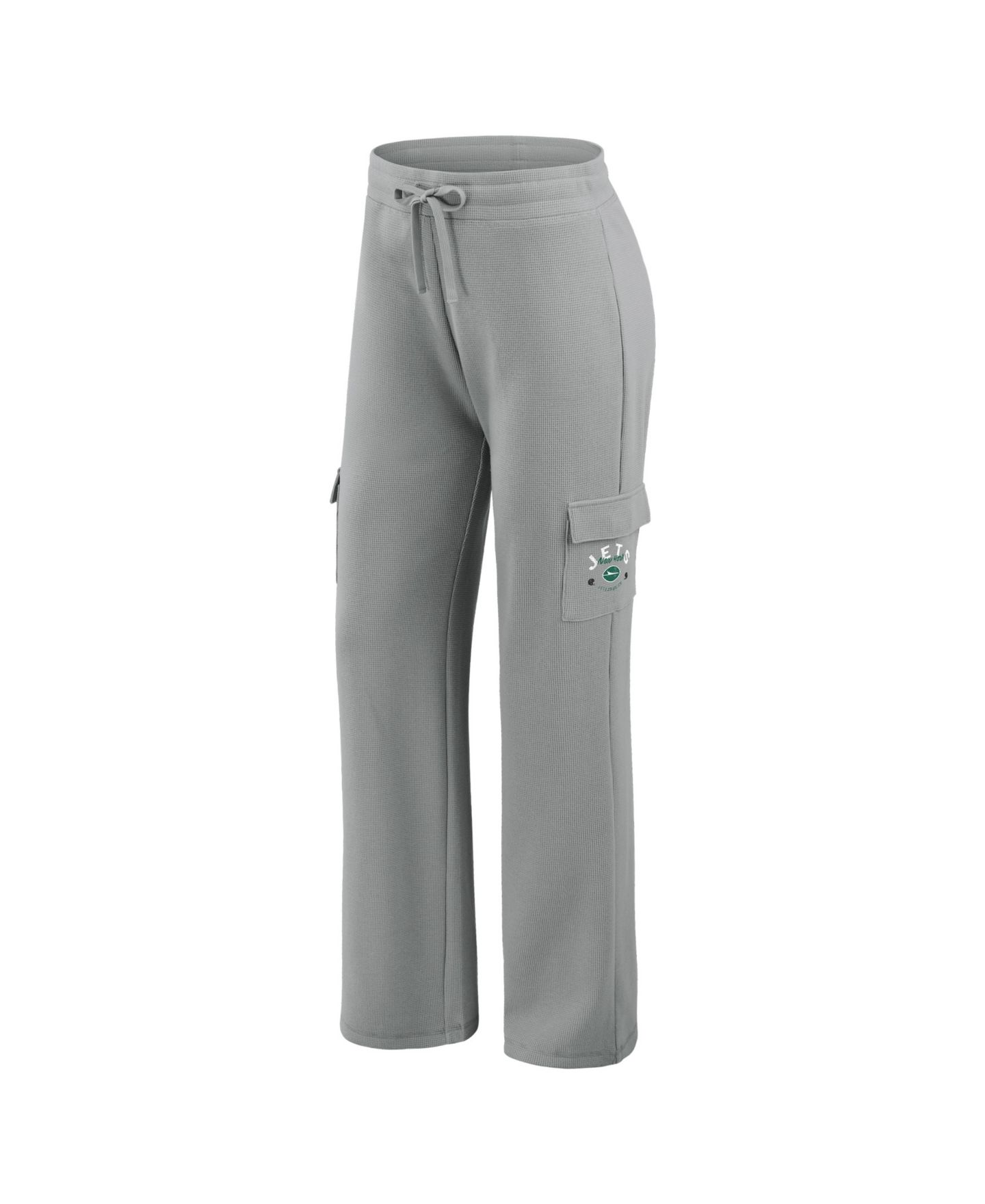 Женский комплект Wear by Erin Andrews New York Jets: вафельный худи и брюки, серый — фото 4