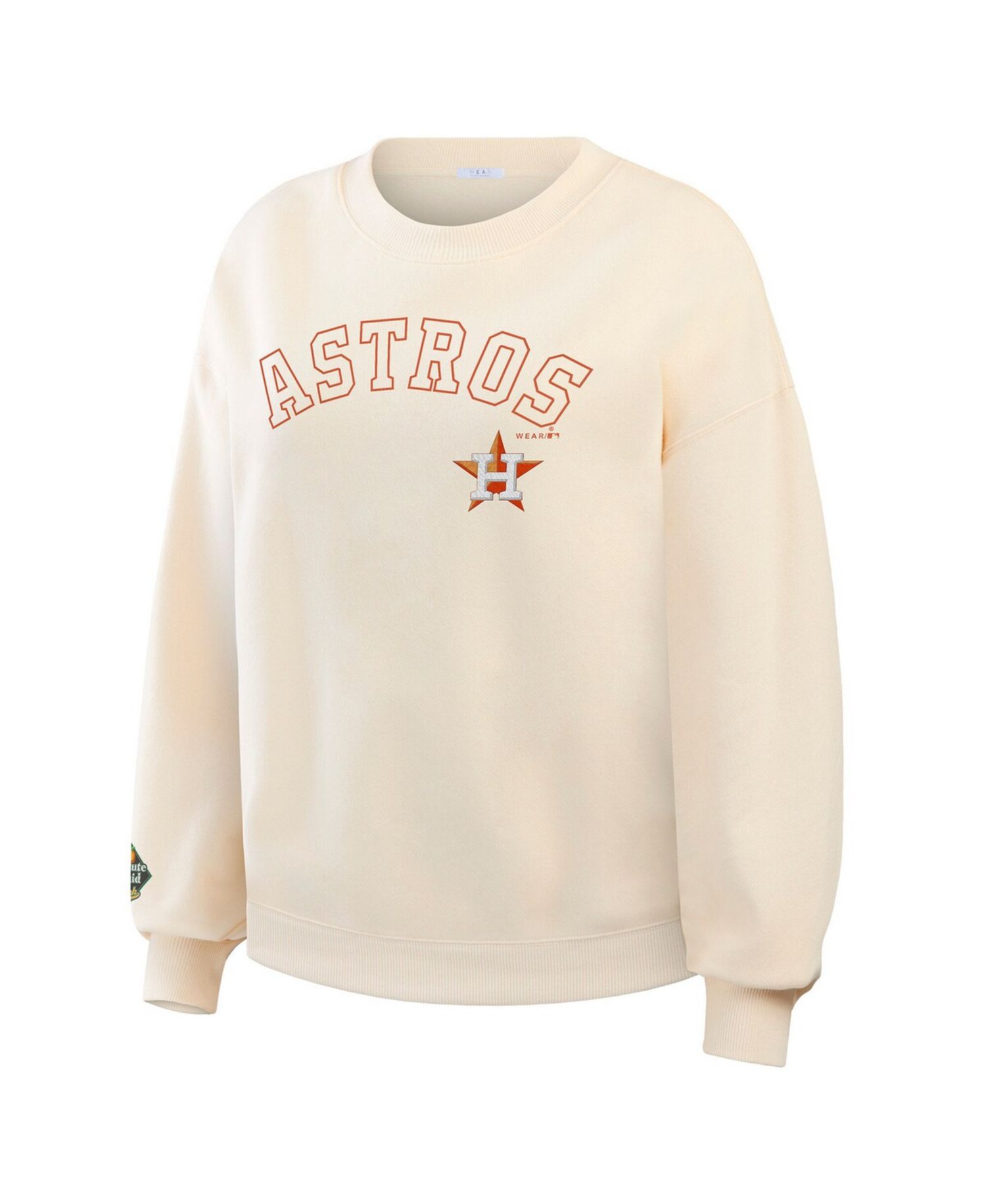 Women's Cream Houston Astros Heavyweight Crew Neck Sweatshirt
