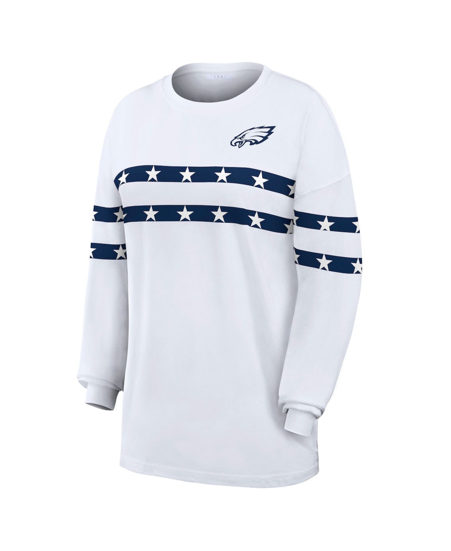 Женская футболка WEAR by Erin Andrews White Philadelphia Eagles Americana Stripe Long Sleeve — фото 5