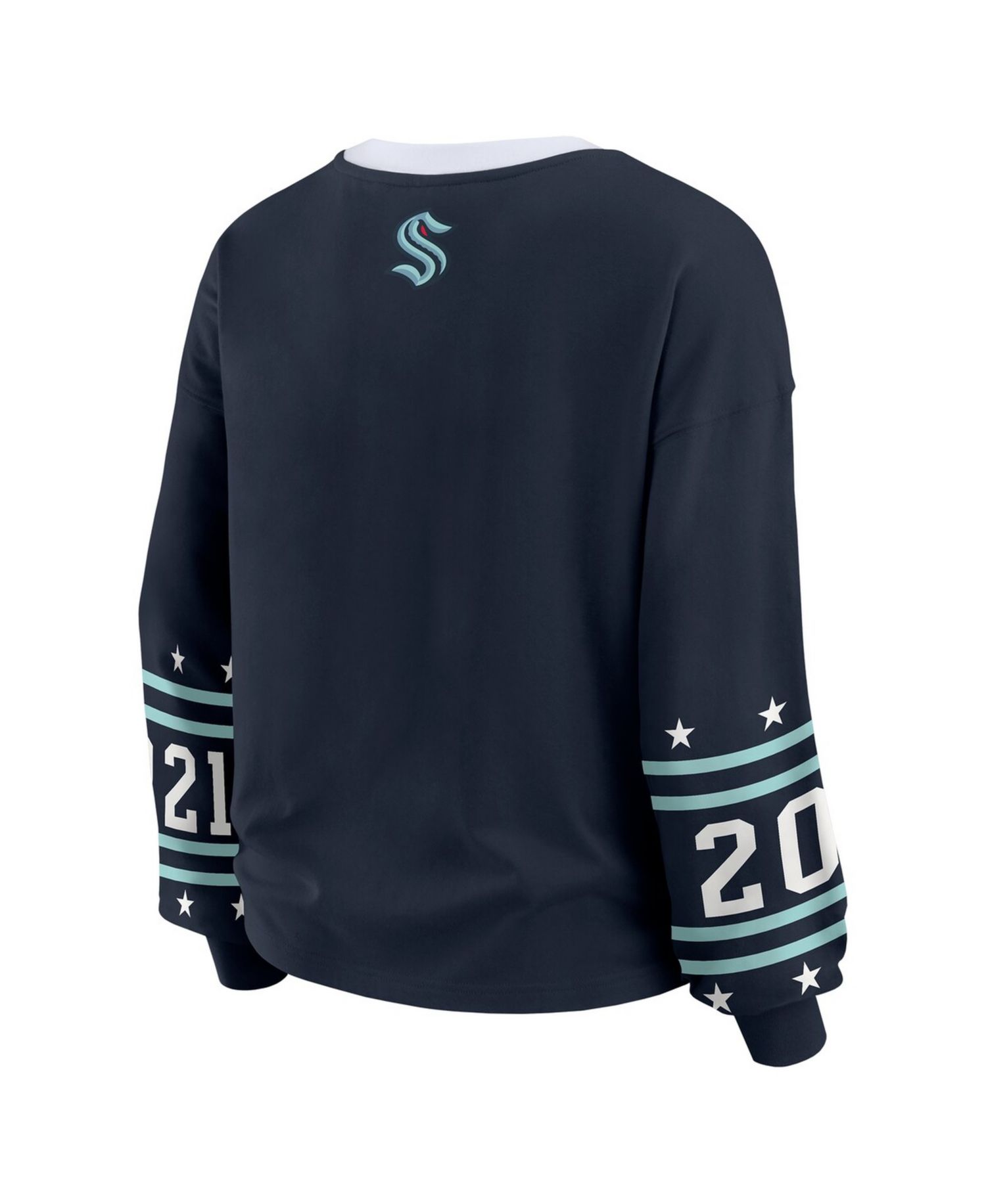 Women's Deep Sea Blue Seattle Kraken Long-Sleeve Sport T-Shirt