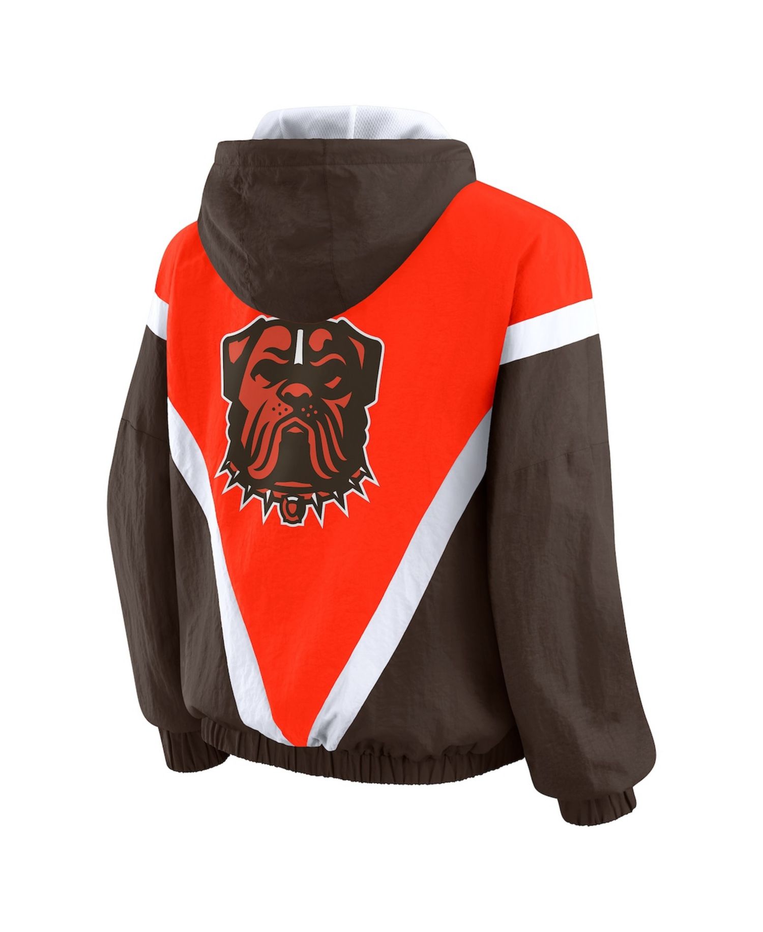 Women's Orange/Brown Cleveland Browns Plus Size Retro Crinkle Full-Zip Hoodie Windbreaker Jacket