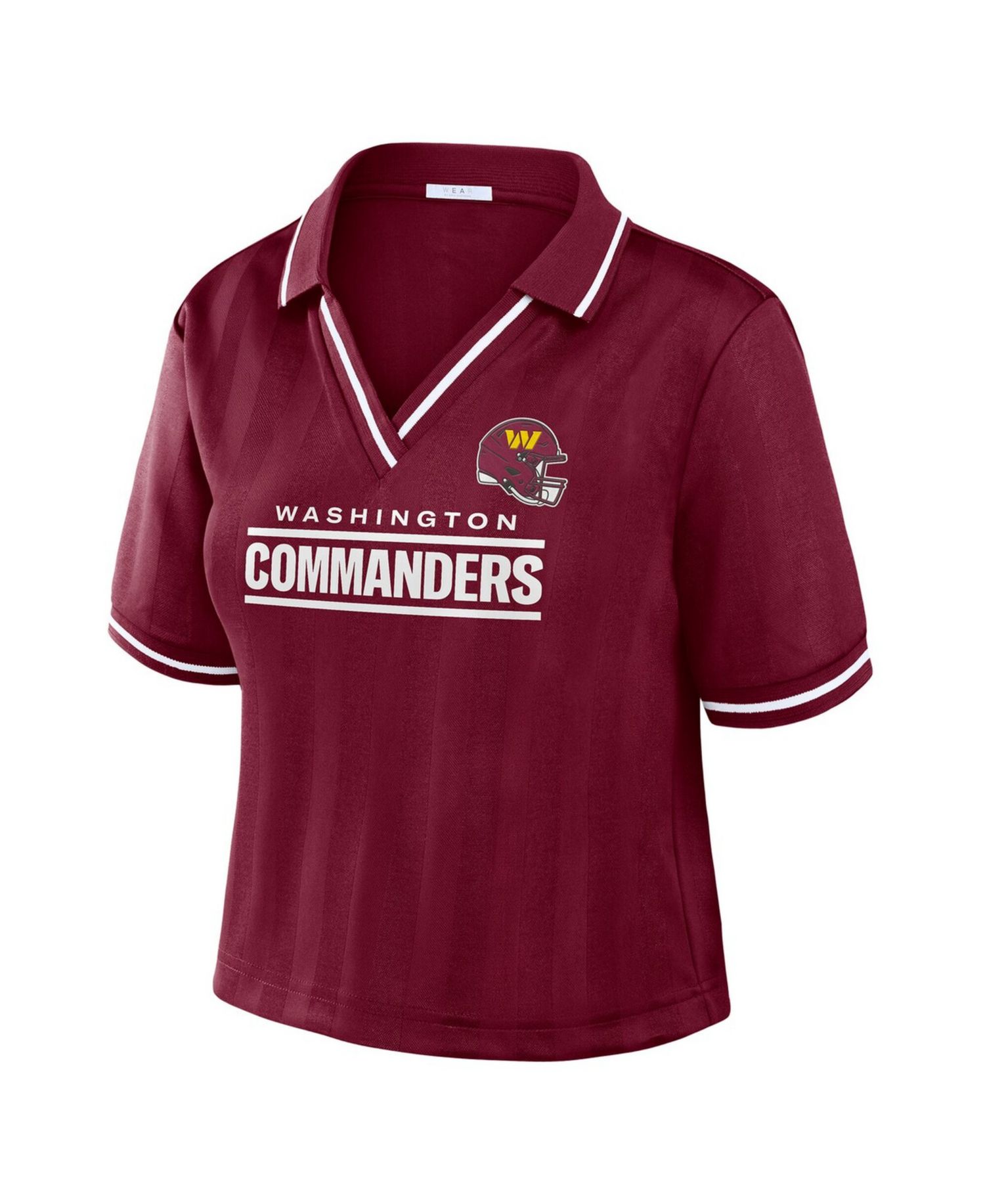 Women's Burgundy Washington Commanders Cropped Jersey Polo Shirt