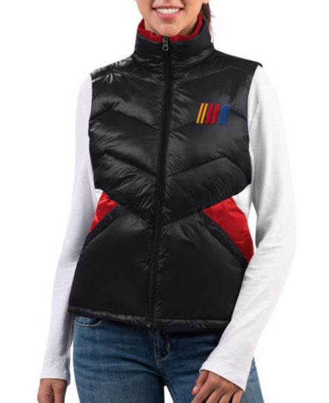 Женские жилеты G-III 4Her by Carl Banks Women's Black NASCAR Merchandise Versatile Full-Zip Puffer Vest