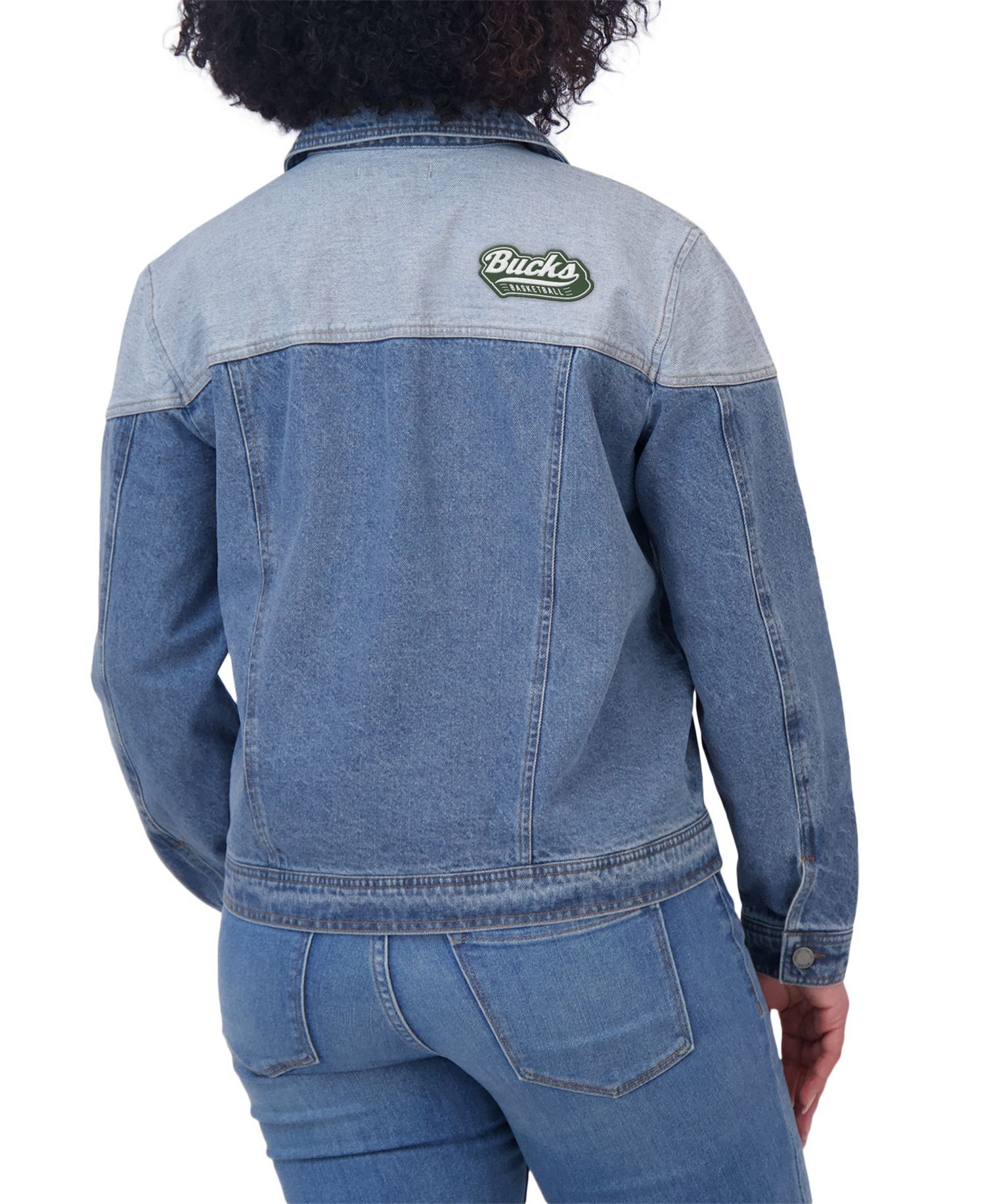Women's Blue Milwaukee Bucks Full-Button Denim Jacket