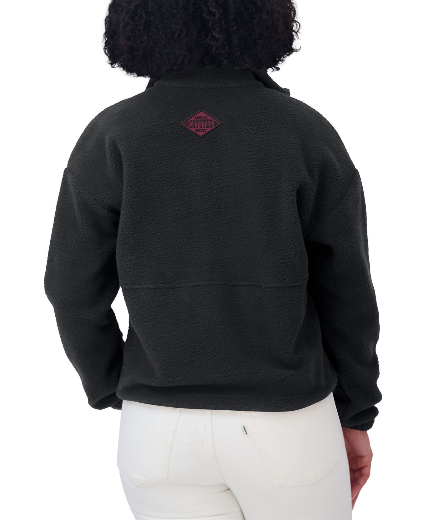 Женская куртка WEAR by Erin Andrews Black Arizona Coyotes Polar Fleece Half-Zip — фото 5