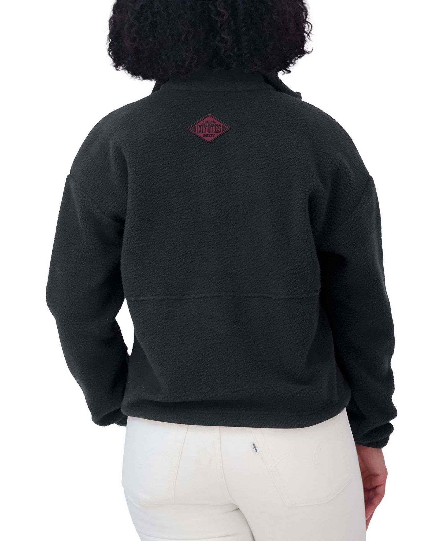 Women's Black Arizona Coyotes Polar Fleece Half-Zip Jacket