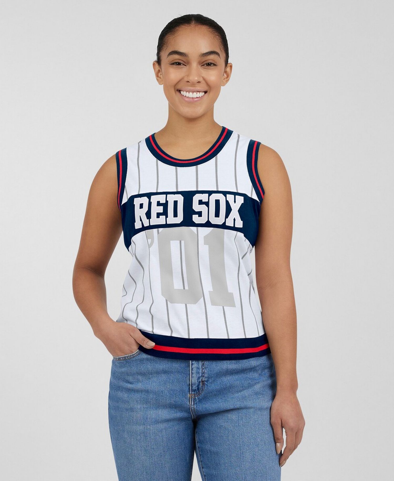 Women's WEAR by Erin Andrews White Boston Red Sox Sporty Tank Top