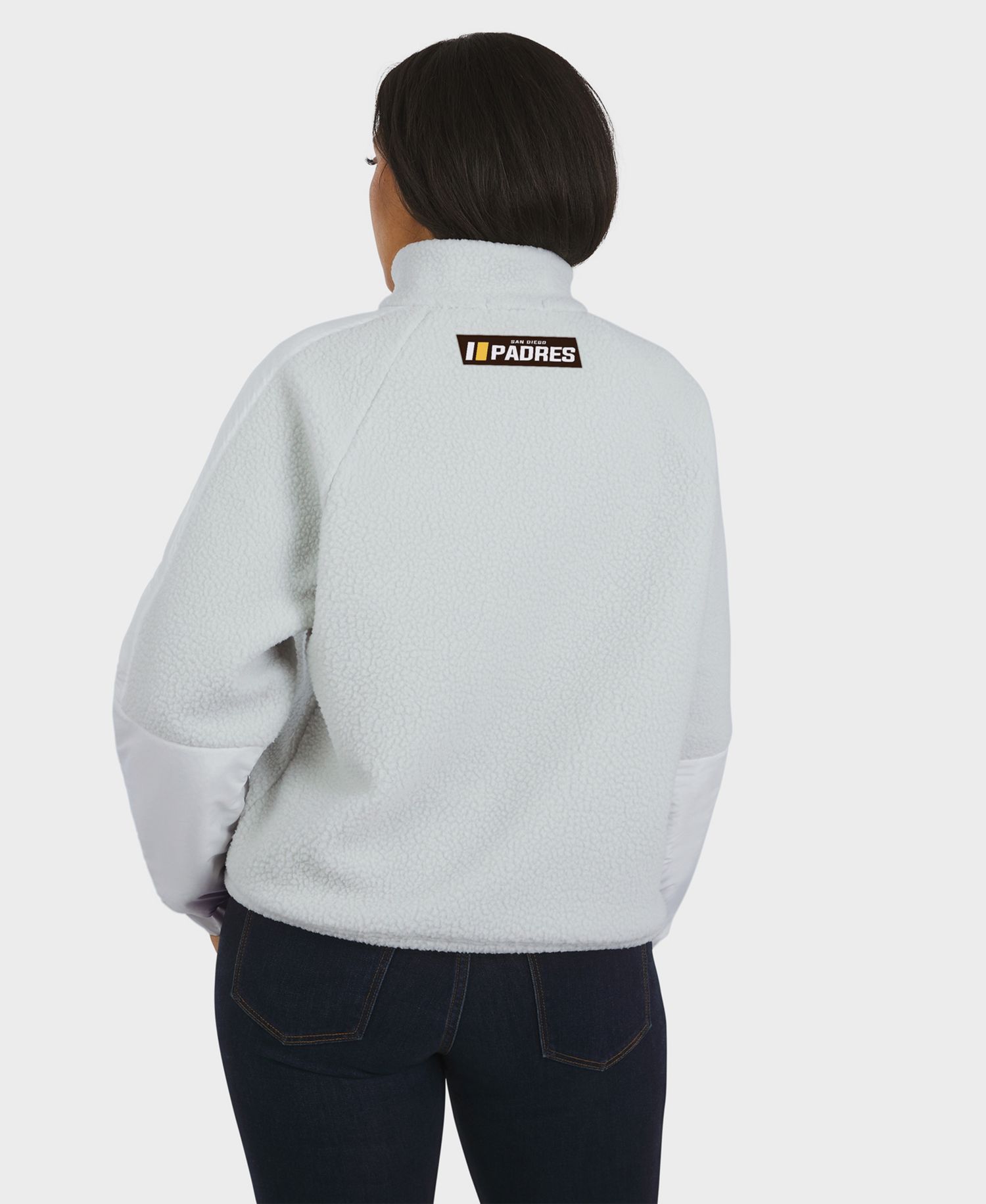 Women's Gray San Diego Padres Polar Fleece Quarter-Zip Jacket