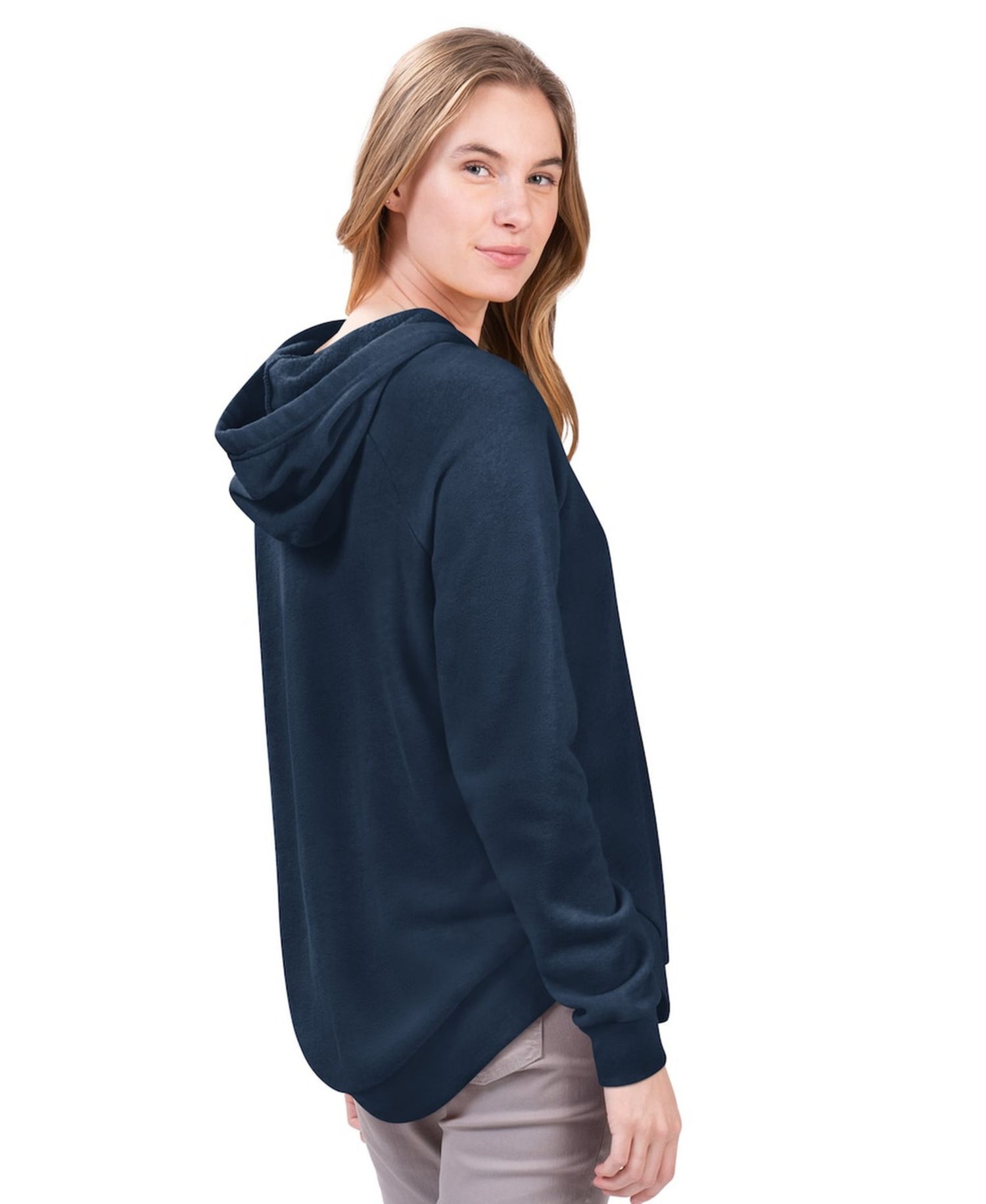 Women's G-III 4Her by Carl Banks Navy Houston Astros Jordan Angel Raglan Fleece Pullover Hoodie