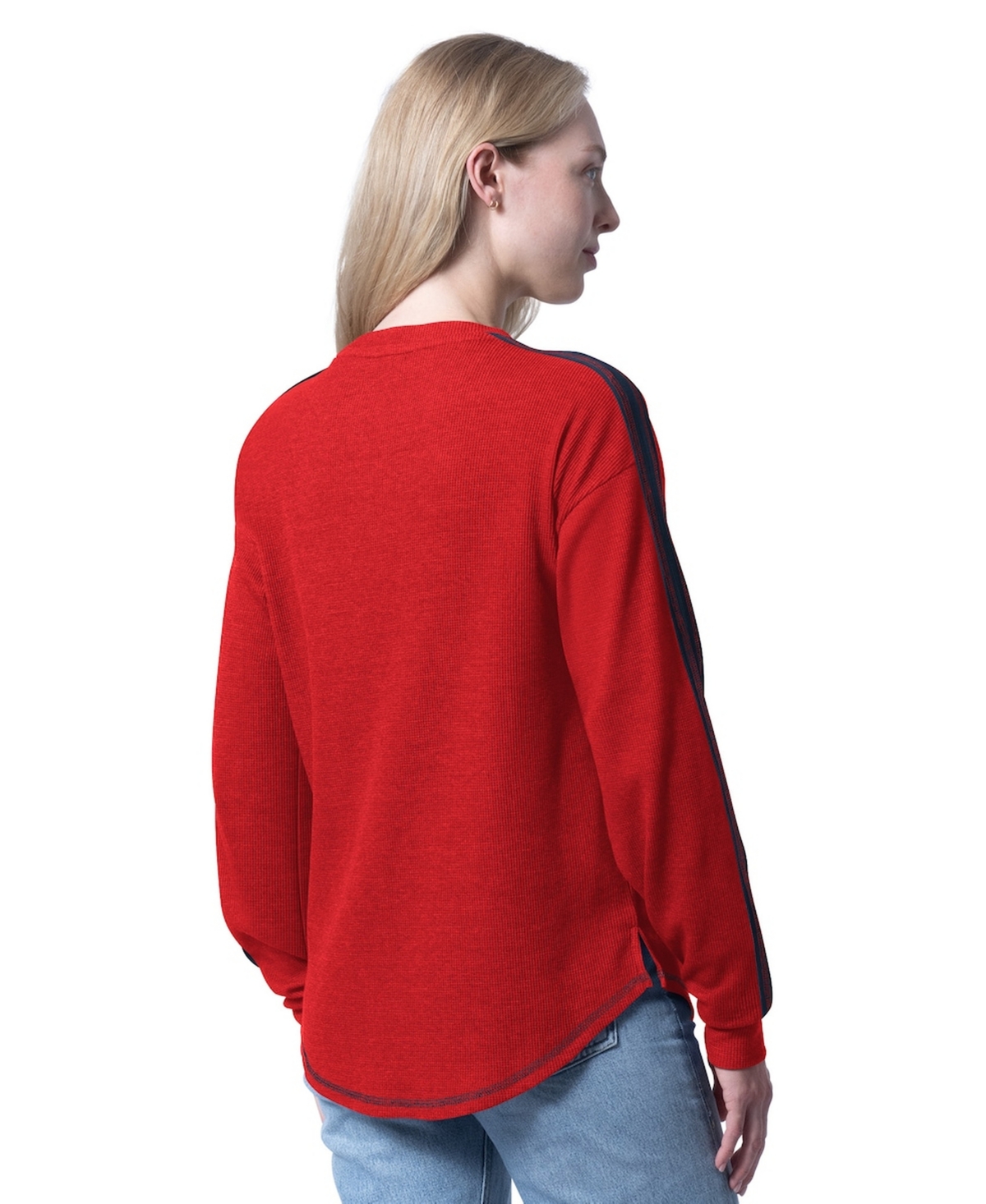 G-iii 4Her by Carl Banks Women's Red Washington Capitals Advantage Thermal Long-Sleeve Tri-Blend T-Shirt