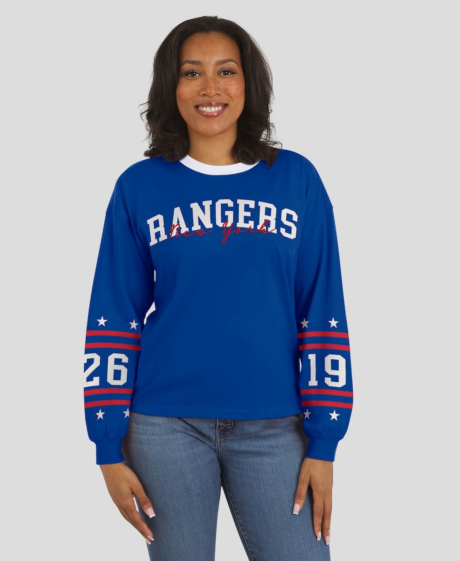 Women's Blue New York Rangers Long-Sleeve Sport T-Shirt