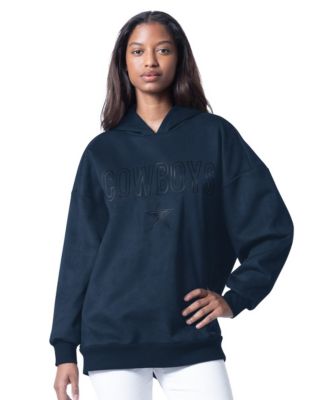 Women's Navy Dallas Cowboys Best Hitter Oversized Tunic Pullover Hoodie