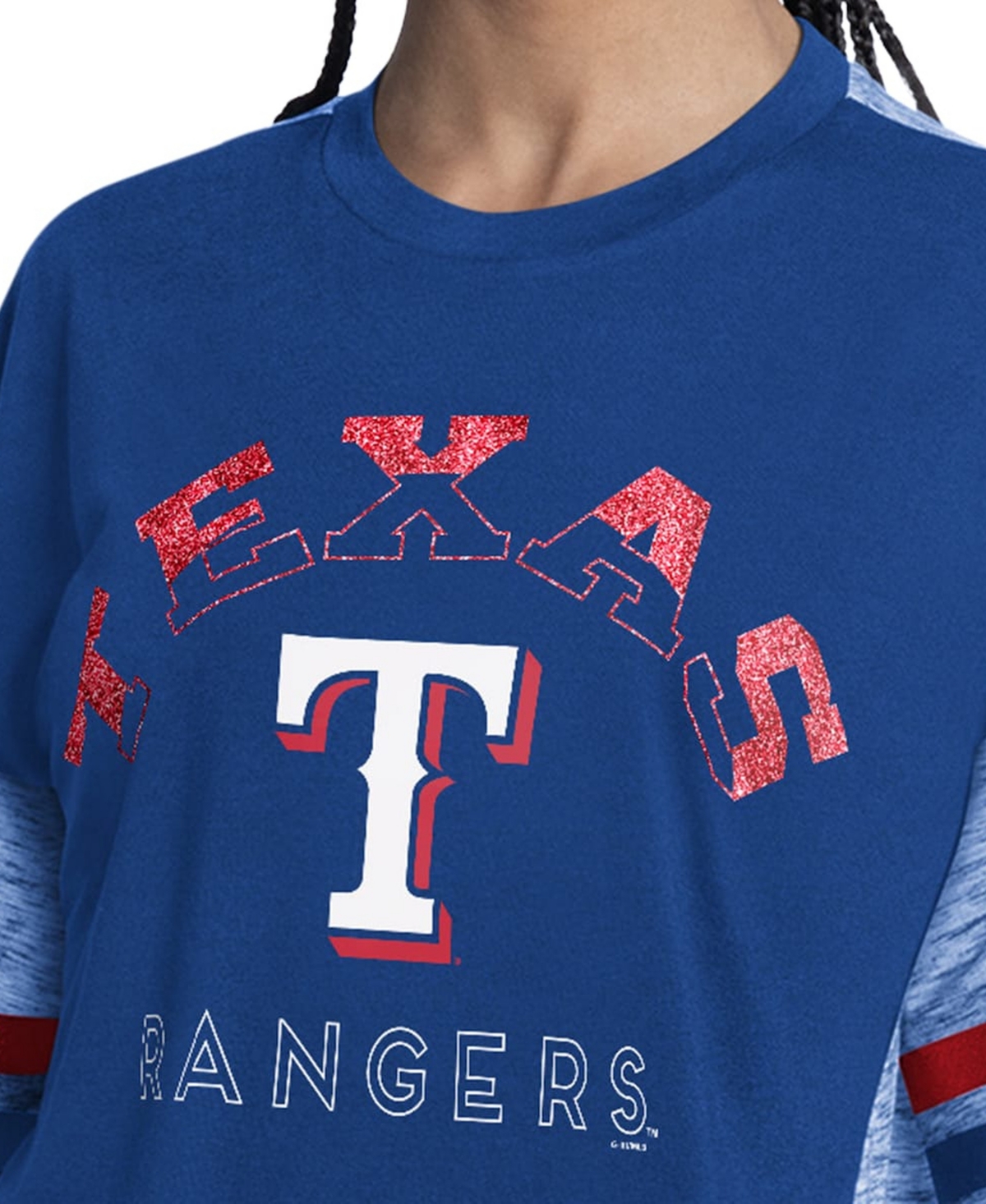G-iii 4Her by Carl Banks Women's Royal Texas Rangers Off-Season Oversized Top