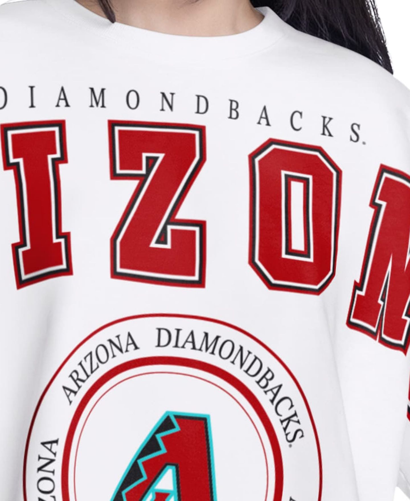 Женская толстовка G-III 4Her by Carl Banks White Arizona Diamondbacks Bleachers Cropped Pullover — фото 5