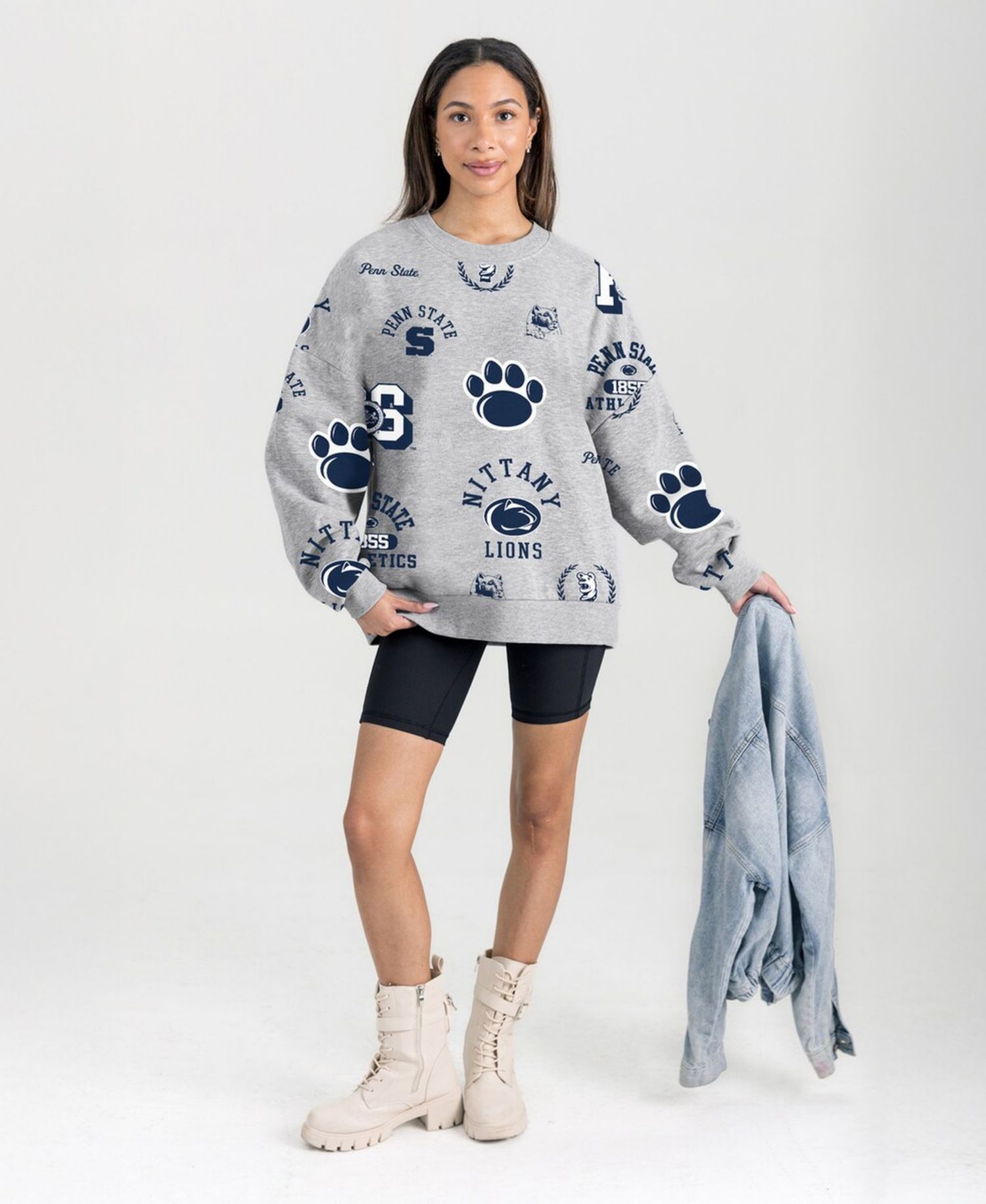 Women's Gray Penn State Nittany Lions Always on Repeat Fleece Sweatshirt