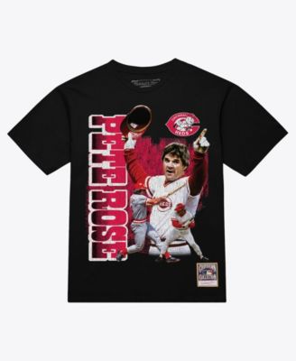 Men's Pete Rose Black Cincinnati Reds Legendary Collage Player T-Shirt