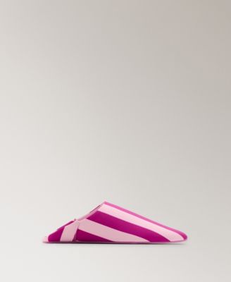 Women's Stitching Detail Striped Clogs