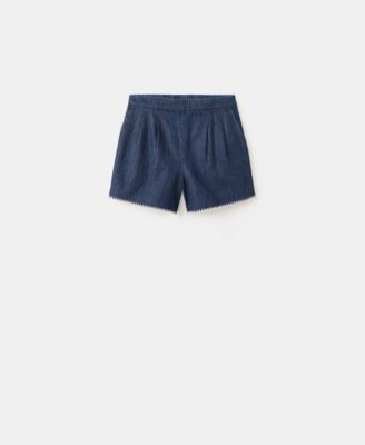 Women's Contrast Trim Denim Shorts