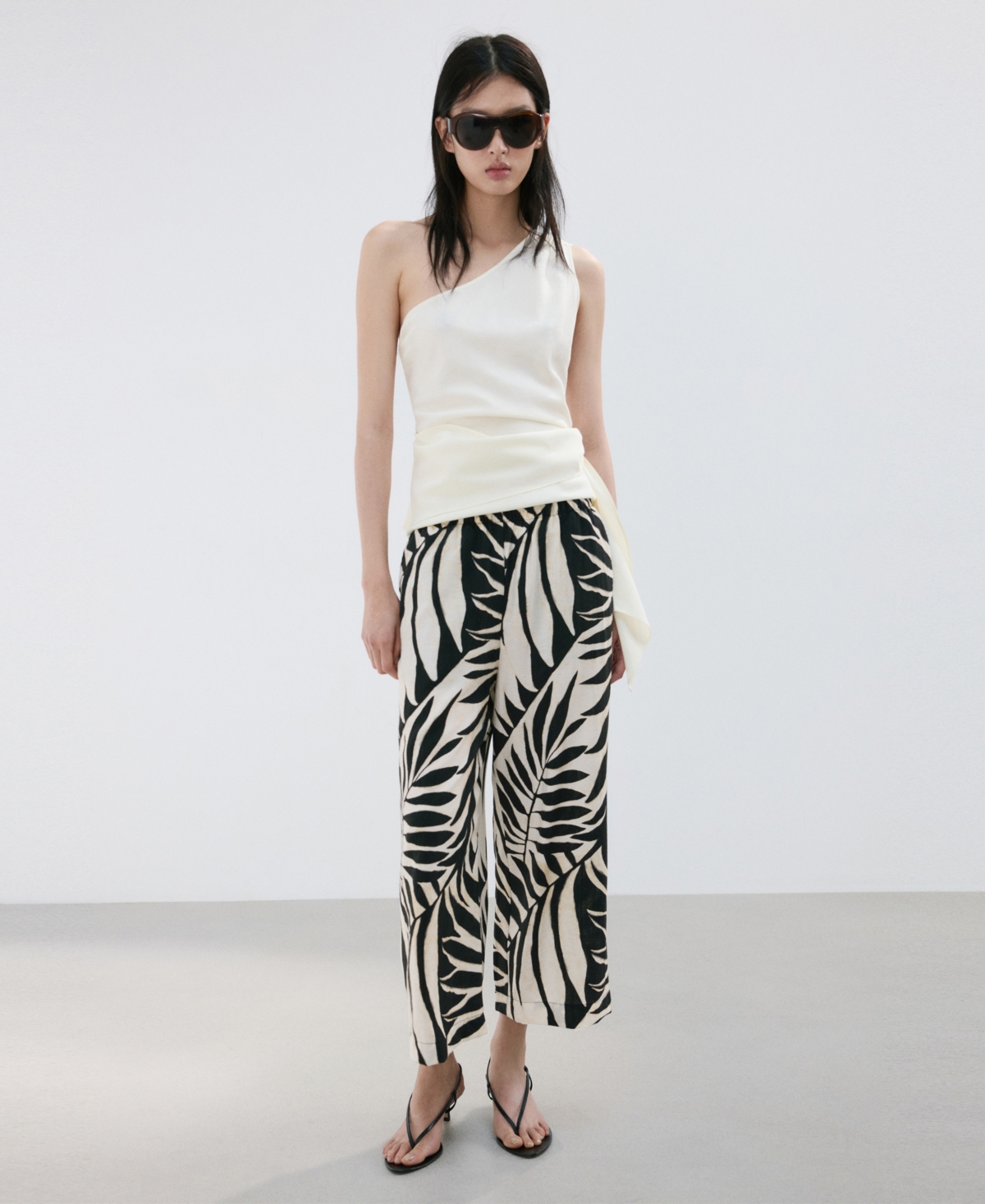 Mango Women's Tropical Print Pants