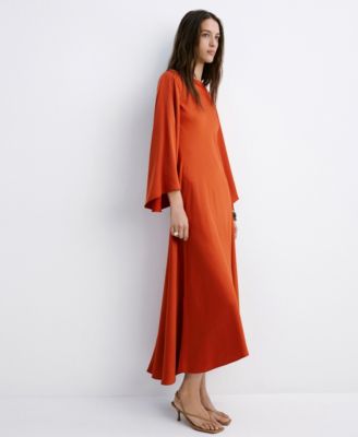 Women's Flared-Sleeve Satin Dress