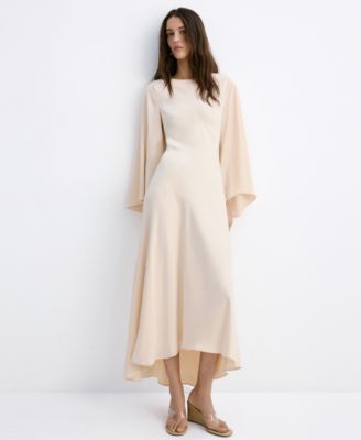 Women's Flared-Sleeve Satin Dress