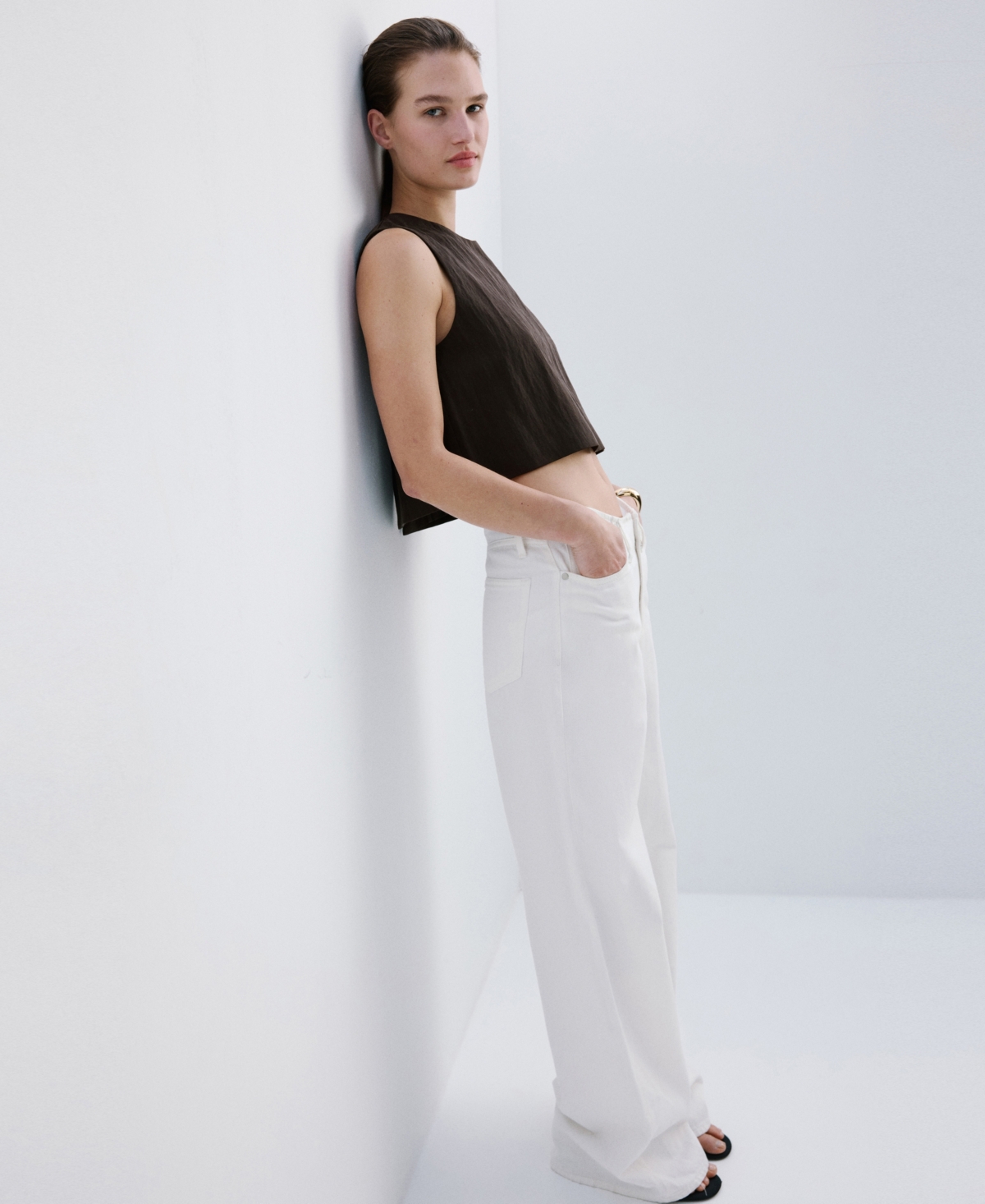 Mango Women's Back Buttons Lyocell Top