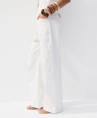 Women's Openwork Embroidery Balloon Jeans