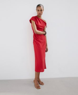 Women's Side Ruched Asymmetric Dress