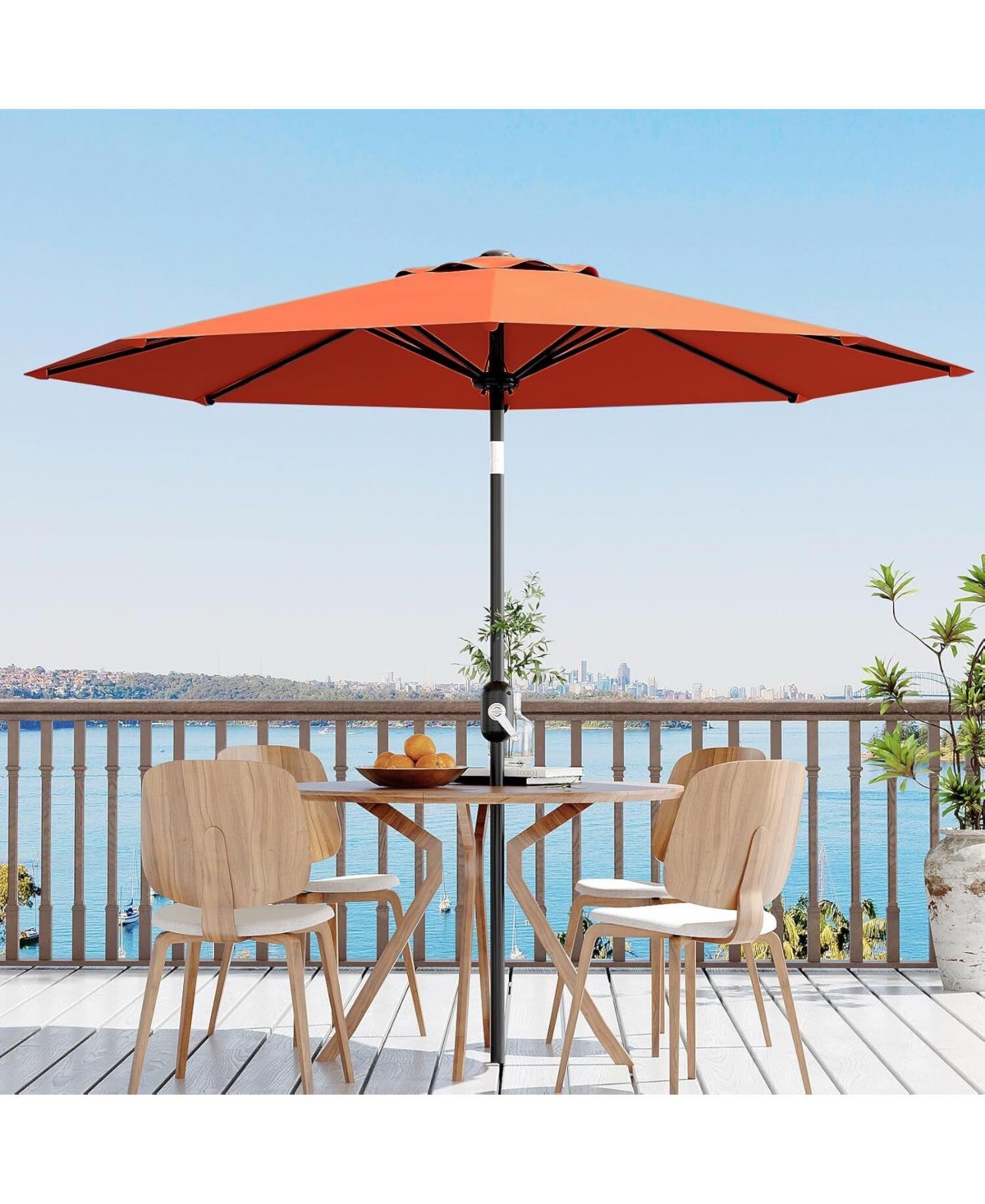 gaomon Feet Outdoor Table Patio Umbrella, Waterproof Uv Protection for Garden, Backyard