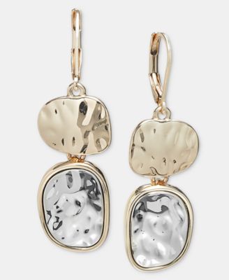 Sculptural Oval Double Drop Earrings