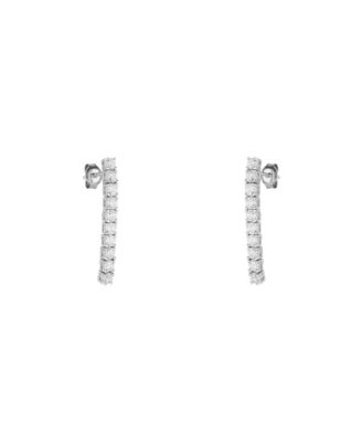 Sterling Silver Long Tennis Earring Pair