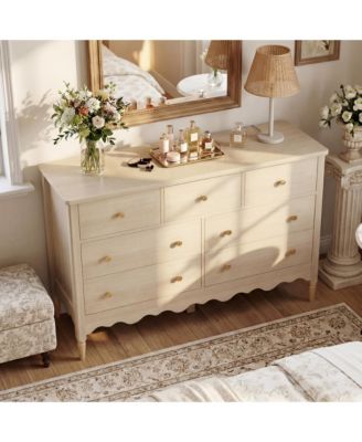 47" Wooden 7-Drawers Cabinet, Farmhouse Dresser for Badroom