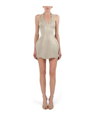 Women's Snake-Print Boned Mini Corset Dress