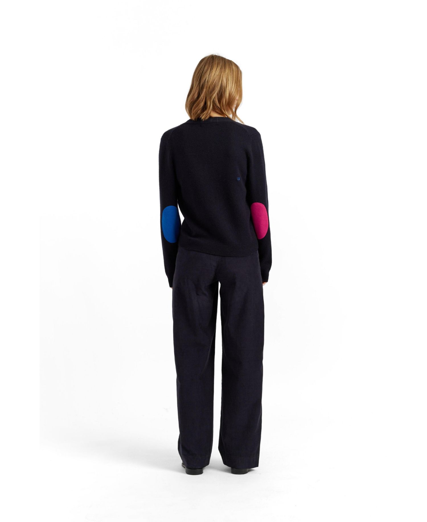 Women's Wool-Cashmere Elbow Patch Cardigan