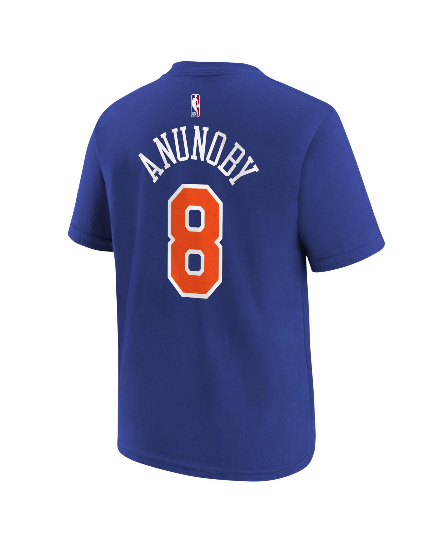 Big Boys and Girls OG Anunoby Blue New York Knicks Icon Name & Number T-Shirt