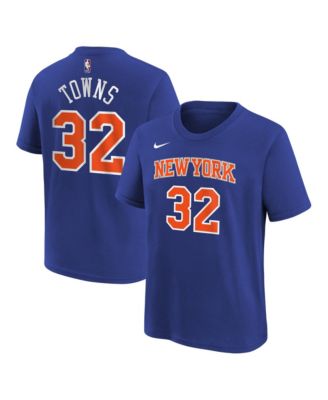 Big Boys and Girls Karl-Anthony Towns Blue New York Knicks Icon Name & Number T-Shirt