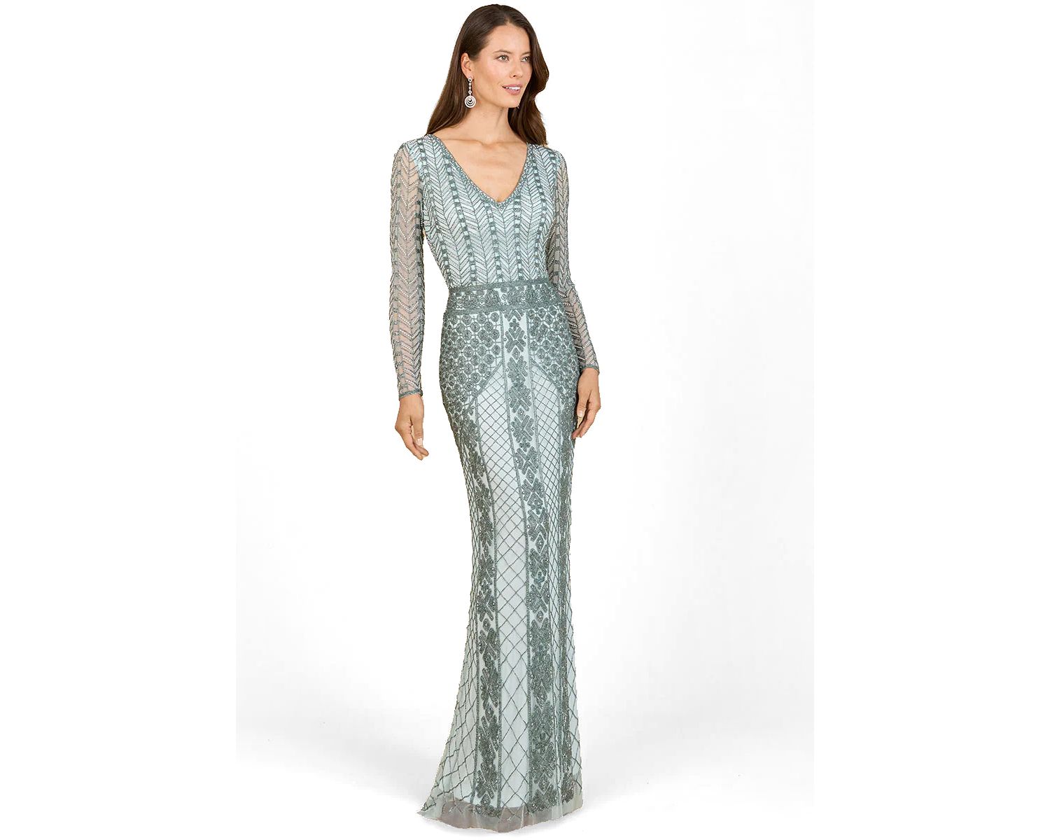 Women's Long Sleeve Beaded Dress