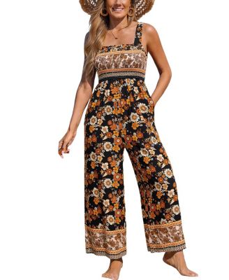 Women's Bohemian Floral Print Jumpsuit