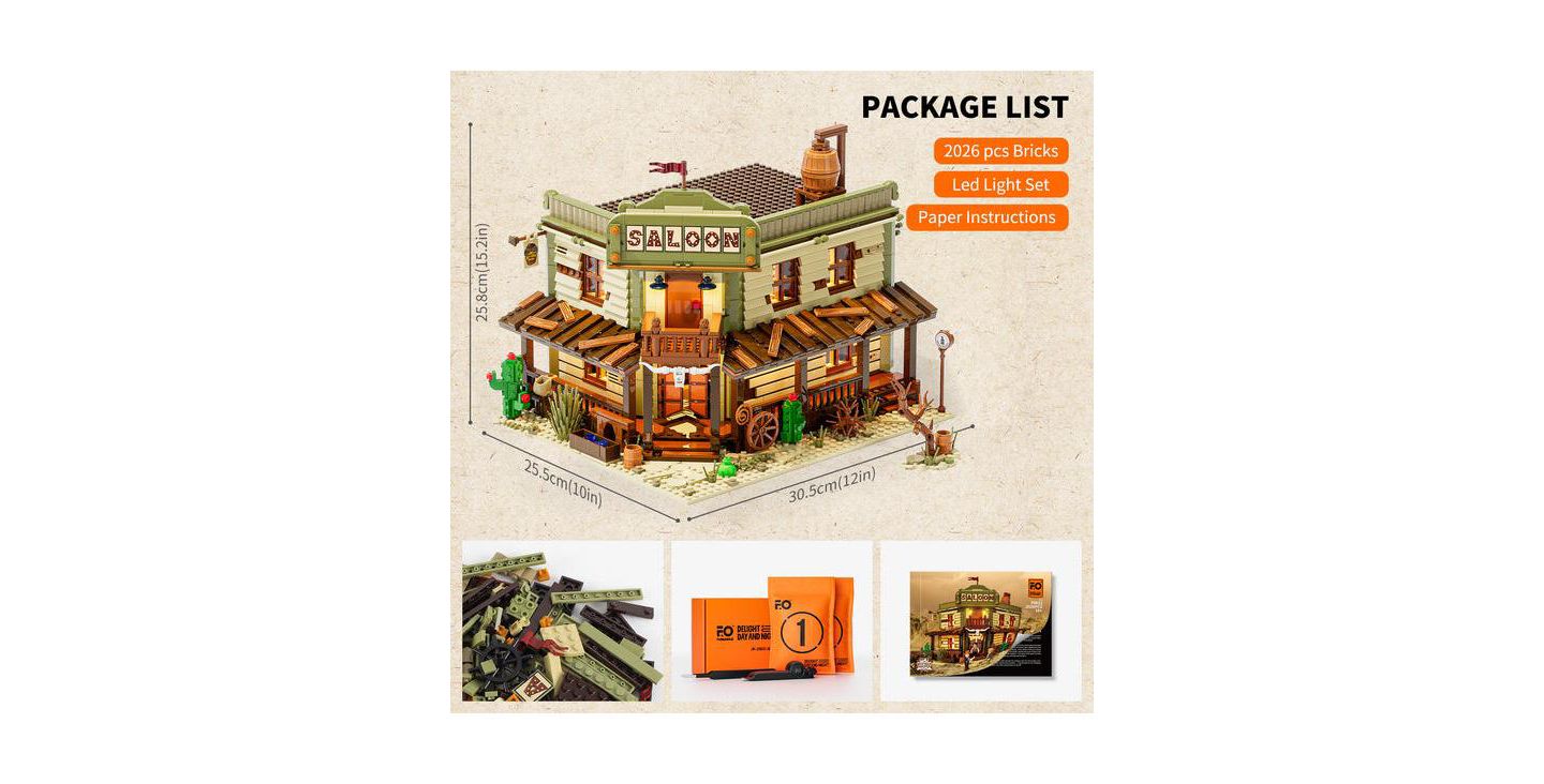 Детский конструктор Lumibricks West Saloon 2026-Piece Building Set, Ages 16+ — фото 7