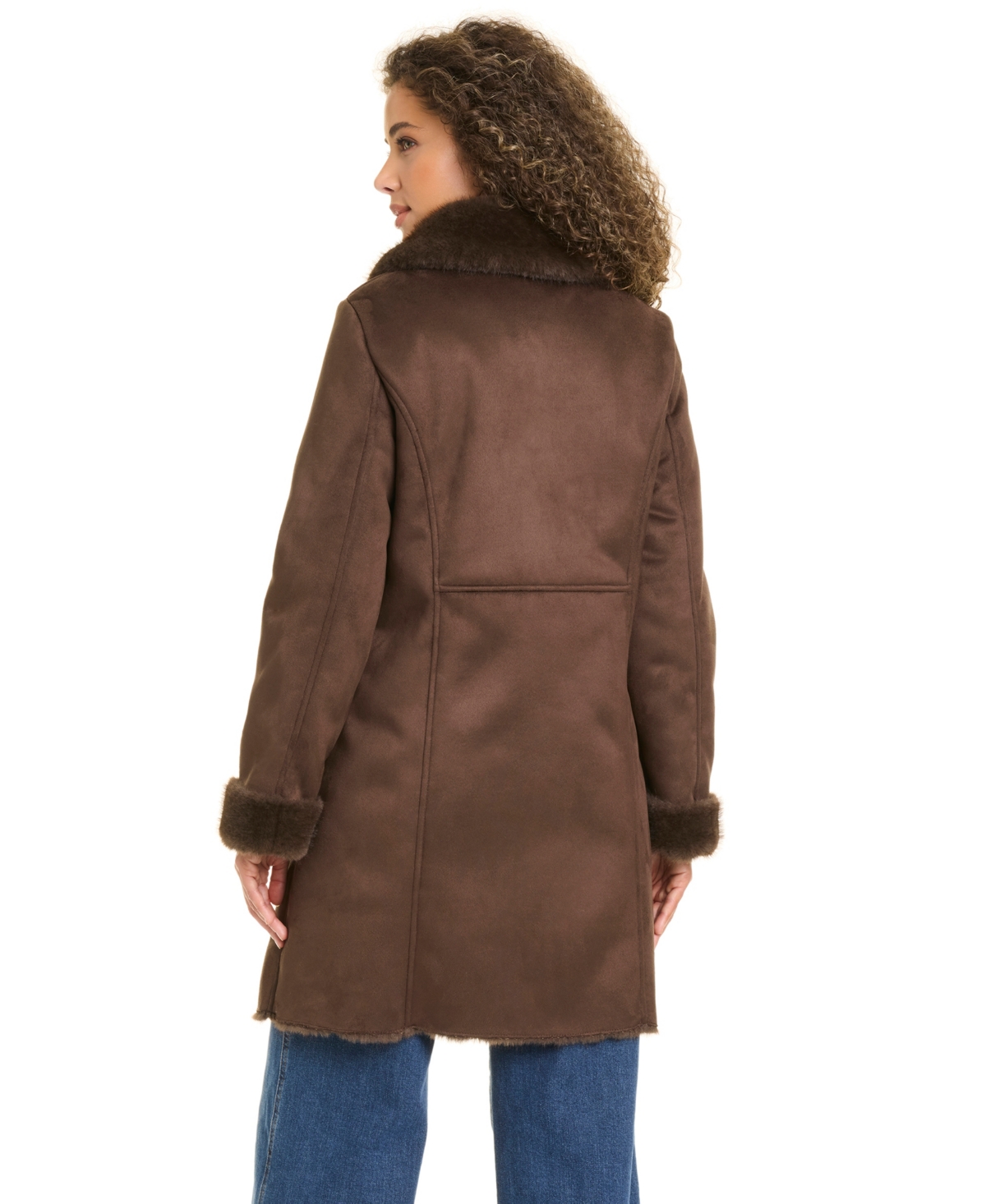 Jones New York Women's Faux Shearling Coat