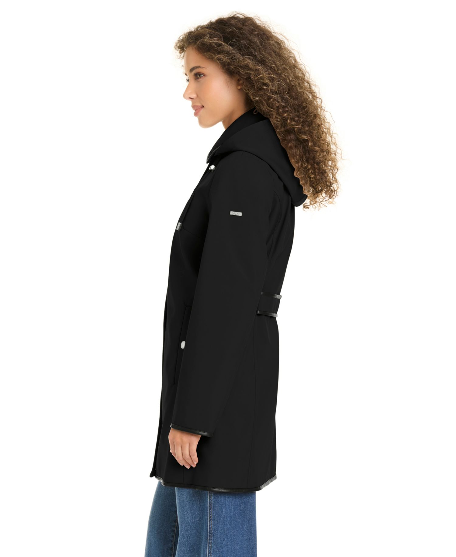 Women's Zip-Up Buttoned Softshell Coat