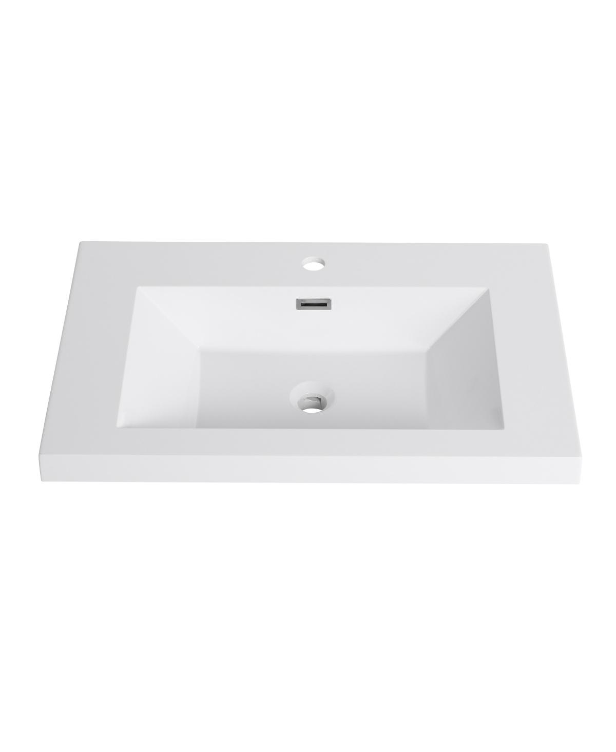 Sillysis Modern Resin Bathroom Sink Top, Rectangular Above Counter Basin, Durable Easy Clean Vanity Sink