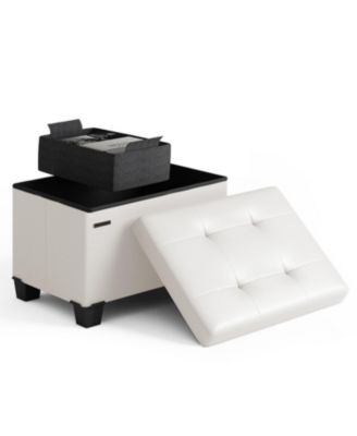 16 Inches  Ottoman Storage Bench with Storage Bins - Leatherette or Fabric Finish