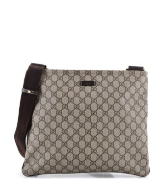 Large Zip Top Messenger Bag GG Coated Canvas